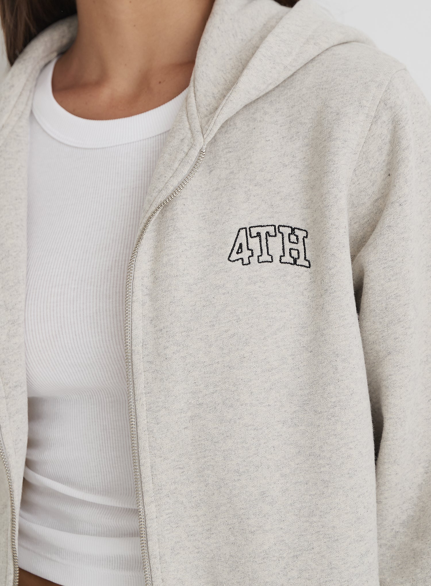 Grey Fourth Studio Cropped Zip Hoodie